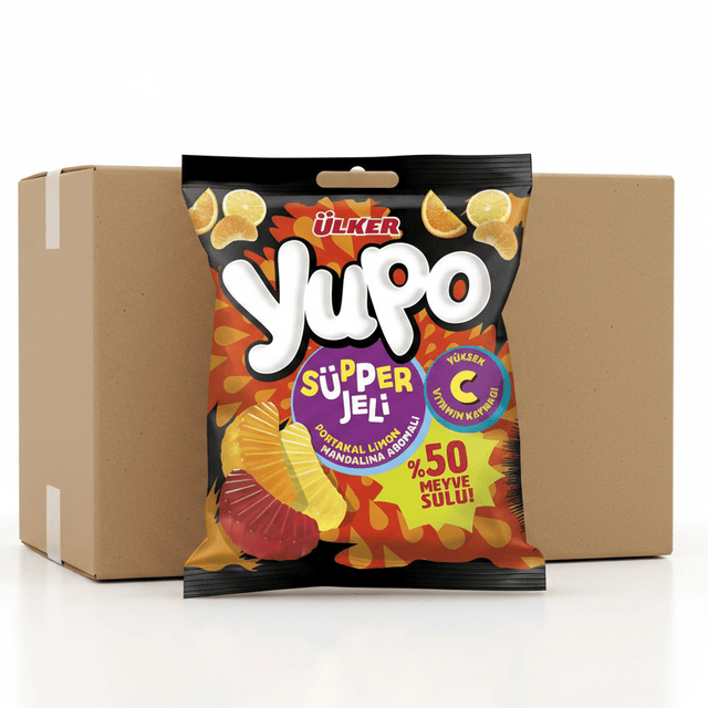 Vitamin C Fortified Super Jelly Candies - 1 Case - 24 Packs x 64g Each - Aladdin Business