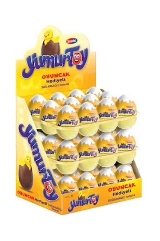 Yumurtoy Toy Egg Chocolate with Surprise Toy - 36 - Pack 25g Eggs - Aladdin Business